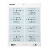 Elegant Future MR and MRS Script Modern Light Blue Etiket (Full Sheet)