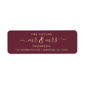 Elegant Future MR en MRS. Address Roos Burgundy Etiket (Voorkant)