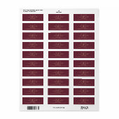 Elegant Future MR en MRS. Address Roos Burgundy Etiket (Full Sheet)