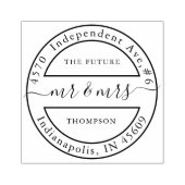 Elegant Future Mr en Mrs Calligraphy Typography Rubberstempel (Afrduk)