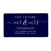 Elegant Future MR en MRS Modern Navy Blue Etiket (Voorkant)