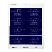 Elegant Future MR en MRS Modern Navy Blue Etiket (Full Sheet)