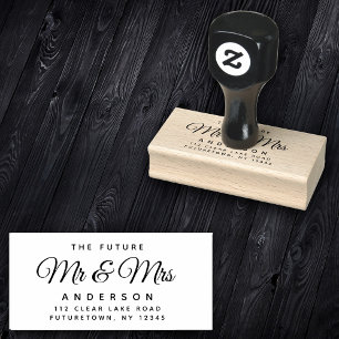 Elegant Future Mr en Mrs Return Address Script Rubberstempel