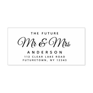 Elegant Future Mr en Mrs Return Address Script Rubberstempel