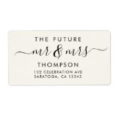 Elegant Future MR en MRS. Script Modern Ivory Etiket (Voorkant)