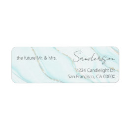 Elegant Future Mr en Mrs Wedding Return Address Etiket