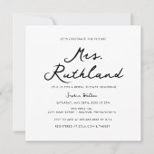 Elegant Future Mrs Black & White Vrijgezellenfeest Kaart (Voorkant)