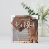 Elegant Future Mrs Black & White Vrijgezellenfeest Kaart (Staand voorkant)