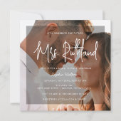 Elegant Future Mrs Black & White Vrijgezellenfeest Kaart (Voorkant)