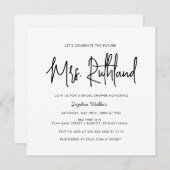 Elegant Future Mrs Black & White Vrijgezellenfeest Kaart (Voorkant / Achterkant)