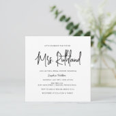 Elegant Future Mrs Black & White Vrijgezellenfeest Kaart (Staand voorkant)