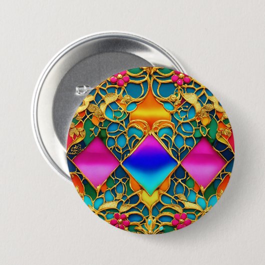 Elegant futuristisch Frans herenhuis interieur Ronde Button 7,6 Cm (Voorkant /achterkant)