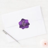 Elegant G Monogram Paarse Wax Seal Look Sticker (Envelop)