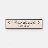 Elegant: "Ga zitten.." Deurbordje (Voorkant)