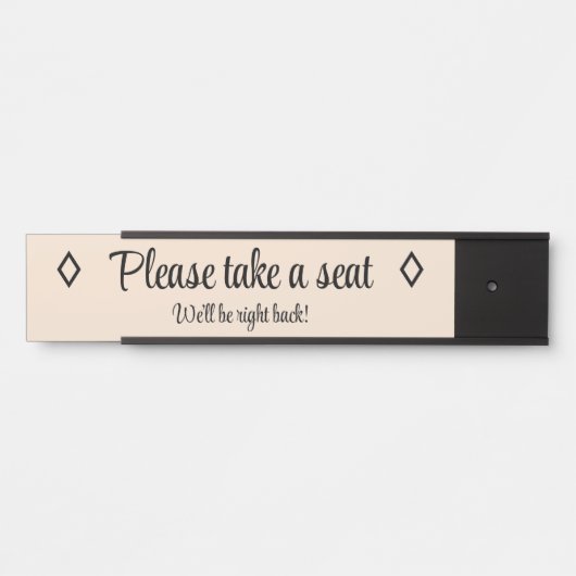 Elegant: "Ga zitten.." Deurbordje (Voorkant)