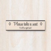 Elegant: "Ga zitten.." Deurbordje (Voorkant)