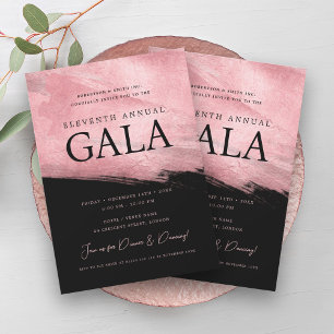 Elegant GALA Bedrijf Roos Gouden Borstel Zwart Kaart