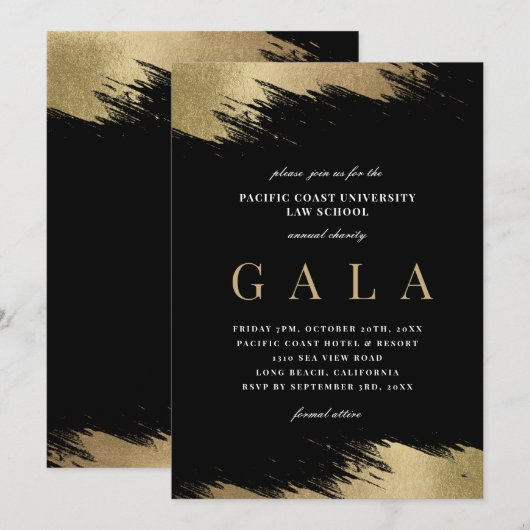 Elegant Gala Party Kaart (Voorkant / Achterkant)