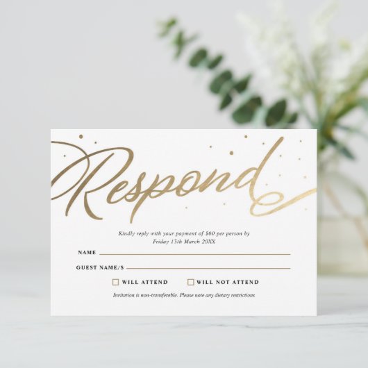 Elegant Gala RSVP (Staand voorkant)