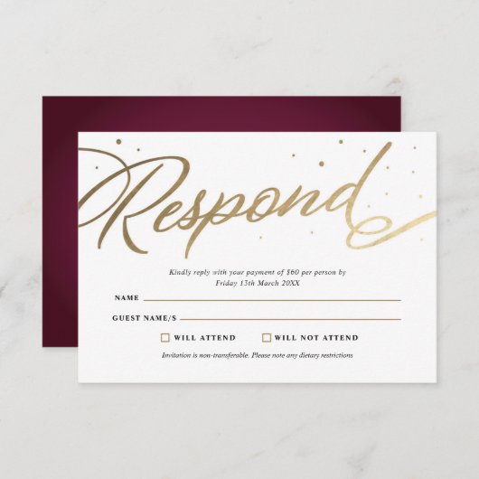 Elegant Gala RSVP (Voorkant / Achterkant)