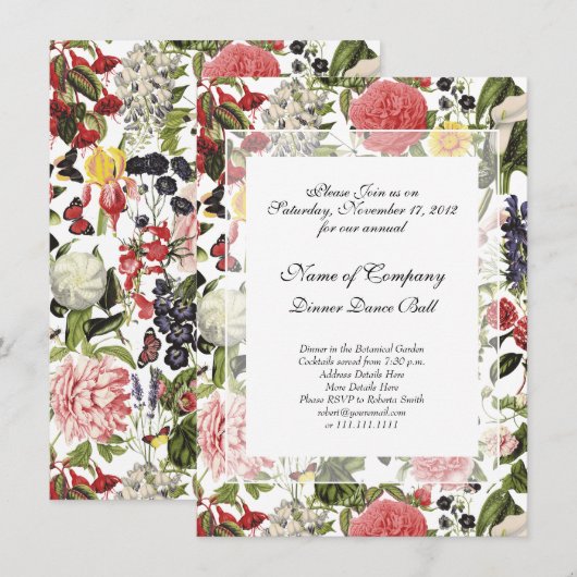 Elegant Galadiner en Dans in de Botanische Tuin Kaart (Voorkant / Achterkant)