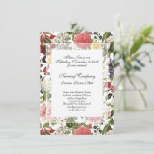 Elegant galadiner met botanische tuin kaart (Staand voorkant)