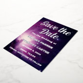 Elegant Galaxy Celestial Constellation QR Code Folie Uitnodiging (Gedraaid)