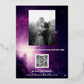 Elegant Galaxy Celestial Constellation QR Code Folie Uitnodiging (Achterkant)