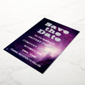 Elegant Galaxy Celestial QR Code Constellation Foi Folie Uitnodiging (Gedraaid)
