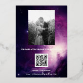 Elegant Galaxy Celestial QR Code Constellation Foi Folie Uitnodiging (Achterkant)