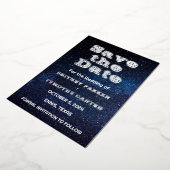 Elegant Galaxy Celestial QR Code Constellation Folie Uitnodiging (Gedraaid)