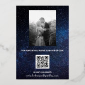 Elegant Galaxy Celestial QR Code Constellation Folie Uitnodiging (Achterkant)