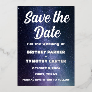 Elegant Galaxy Celestial QR Code Constellation Folie Uitnodiging