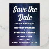 Elegant Galaxy Celestial QR Code Constellation Folie Uitnodiging (Voorkant)