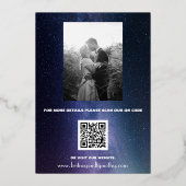 Elegant Galaxy Celestial QR Code Constellation Folie Uitnodiging (Achterkant)