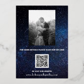 Elegant Galaxy Celestial QR Code Constellation Folie Uitnodiging (Achterkant)