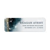 Elegant Galaxy Stars Wedding Address Etiket (Voorkant)