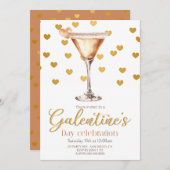 Elegant Galentine's Day party Invitation Kaart (Voorkant / Achterkant)