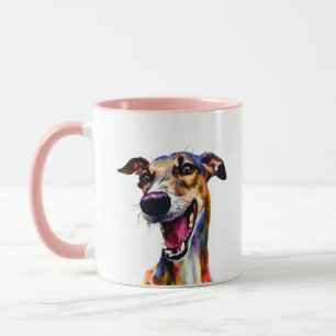 Elegant Galgo Portret met een Pop van Kleur Mok