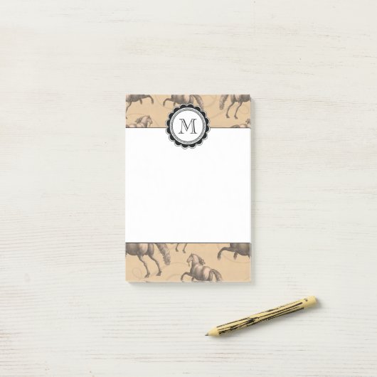 Elegant Galloping Spanish Horse Post-it® Notes (Op bureau)