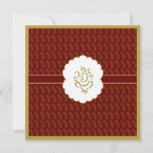 Elegant Ganesh gold and red Indian bruiloft Kaart (Voorkant)
