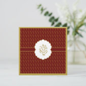 Elegant Ganesh gold and red Indian bruiloft Kaart (Staand voorkant)