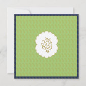 Elegant Ganesh gold en green Indian bruiloft Kaart (Voorkant)