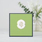 Elegant Ganesh gold en green Indian bruiloft Kaart (Staand voorkant)