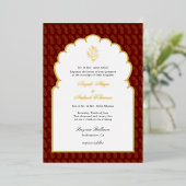 Elegant Ganesh Indian bruiloft Red en Gold I Folie Uitnodiging (Staand Voorkant)