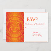 Elegant Ganesh | Indiase God Oranje RSVP-kaarten Kaart (Voorkant)