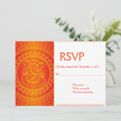 Elegant Ganesh | Indiase God Oranje RSVP-kaarten Kaart (Staand voorkant)
