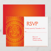 Elegant Ganesh | Indiase God Oranje RSVP-kaarten Kaart (Voorkant / Achterkant)