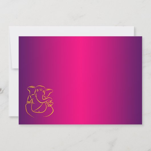 Elegant Ganesh | Indiase godroze RSVP-kaarten Kaart (Achterkant)