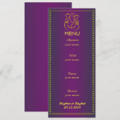 Elegant Ganesh | Indische Paarse kaart voor bruilo (Voorkant / Achterkant)